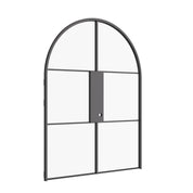 Air 4 grand arch top double doors with slim black steel framing