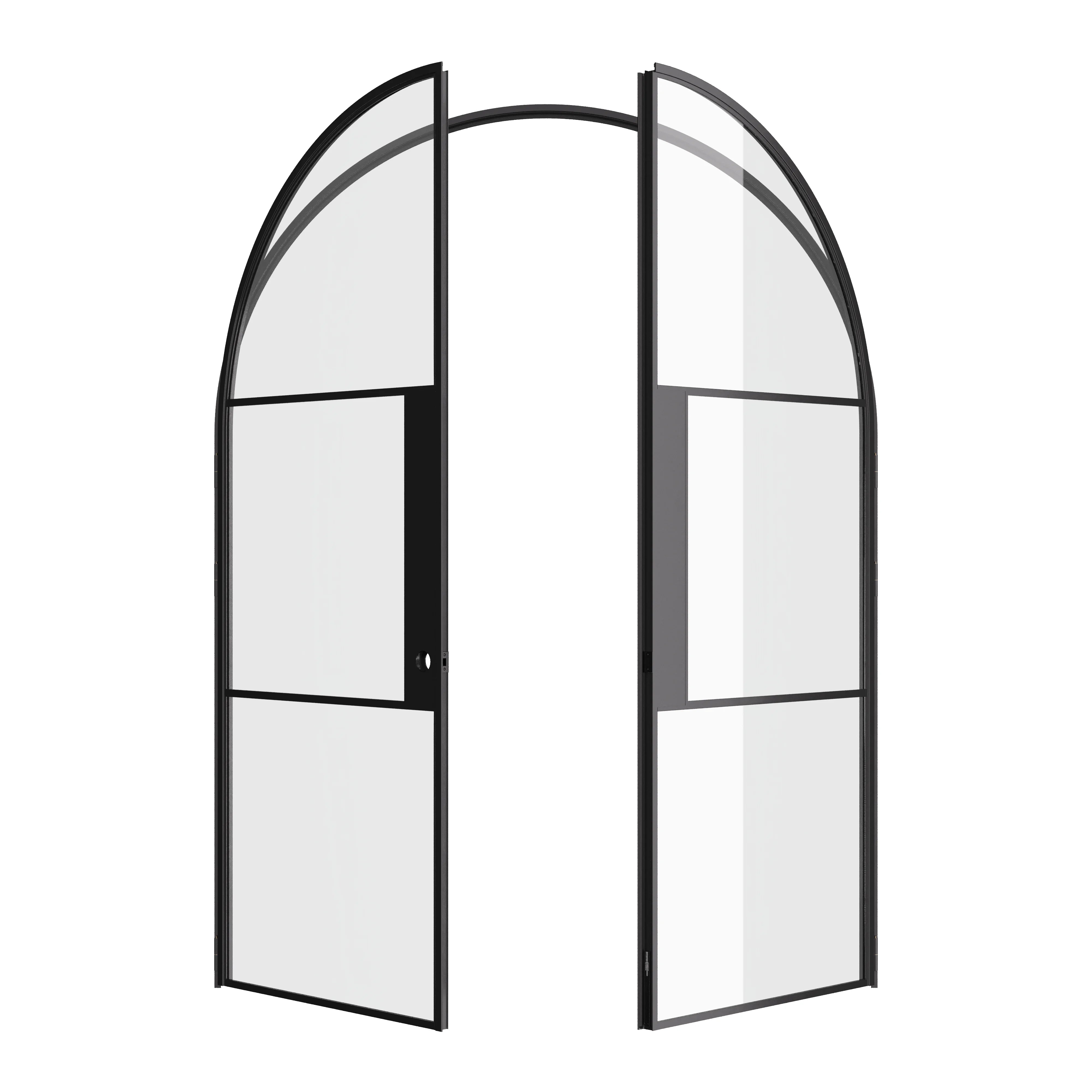 Air 4 architectural full arch door pair with narrow sightlines and tempered glass
