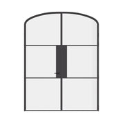 Air 4 double mini arch interior doors in solid steel with curved tops and slim framing