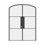 Air 4 curved top steel double doors with modern proportions and clear glass lites
