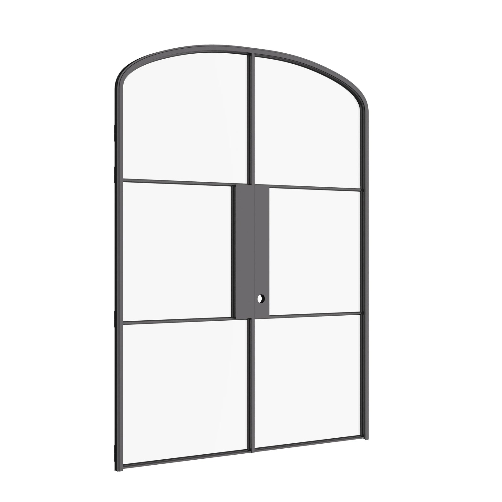 Air 4 arched top double doors crafted from architectural OTTOSTUMM steel and tempered glazing