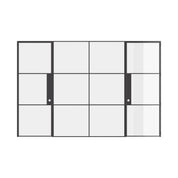 Air 4 interior set with twin doors and center window, strong prehung steel frame and clean lines