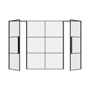 Air 4 modern steel double singles with central glass section, minimalist black frame design