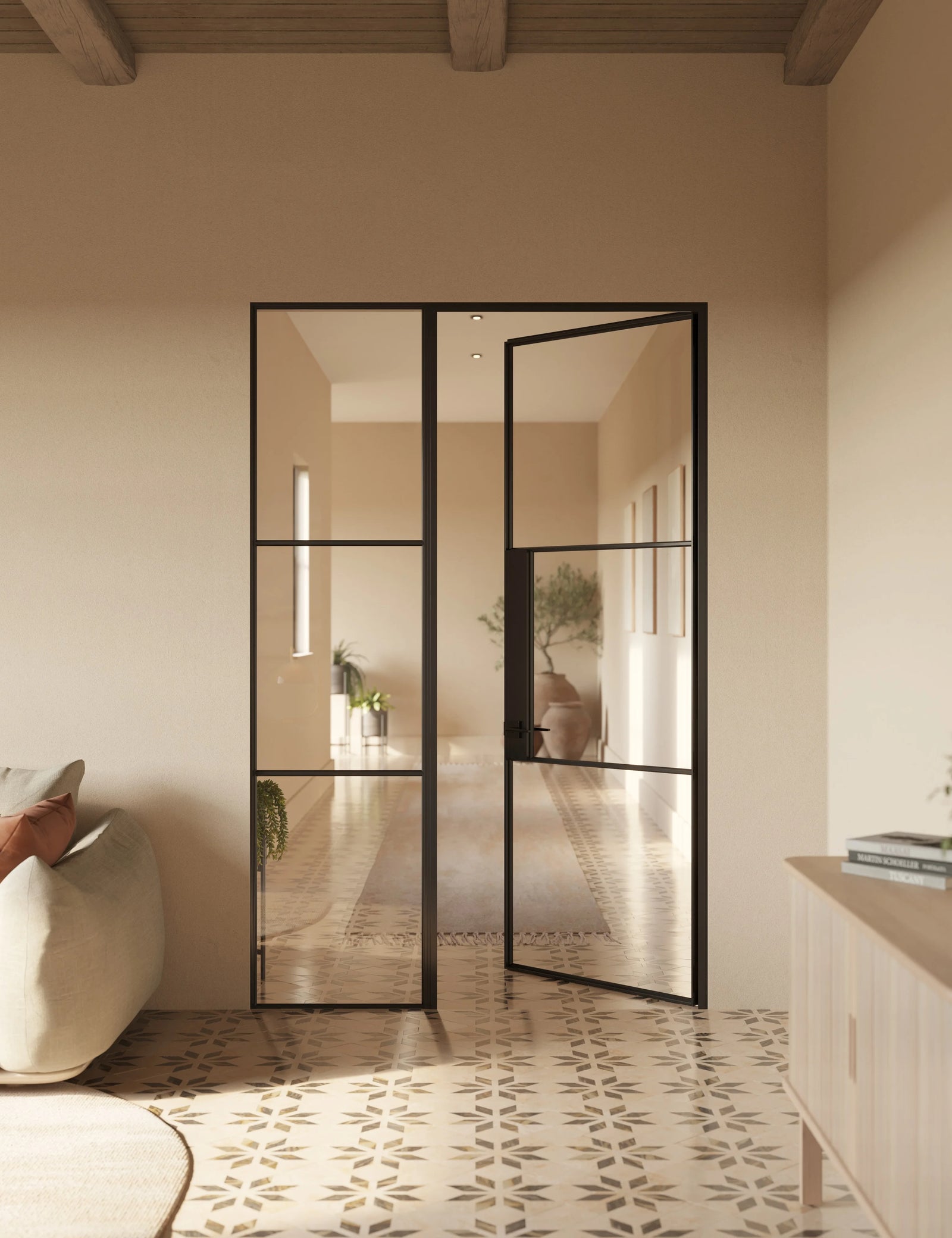 Air 4 modern steel sidelight with narrow frame and durable build
