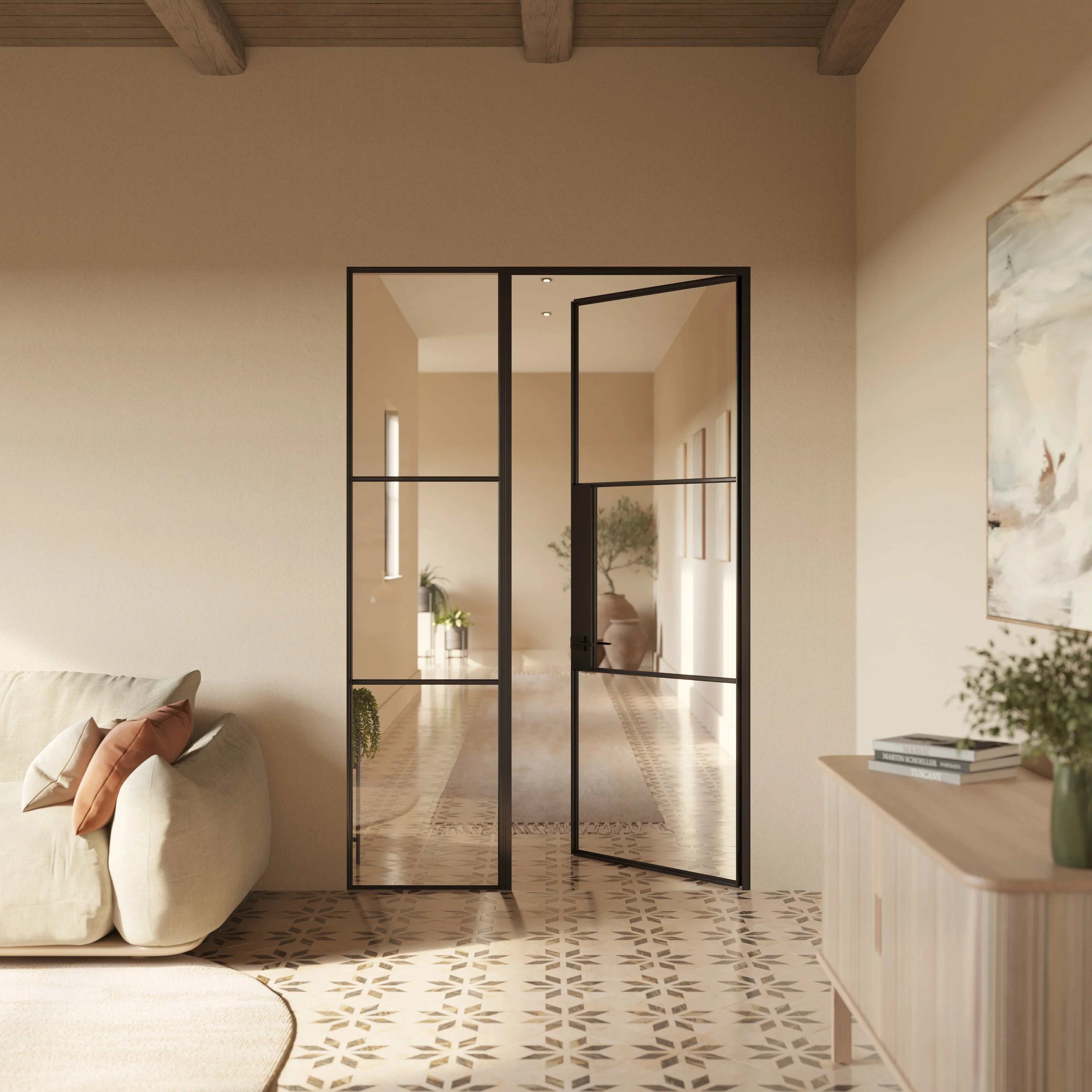 Air 4 modern steel sidelight with narrow frame and durable build