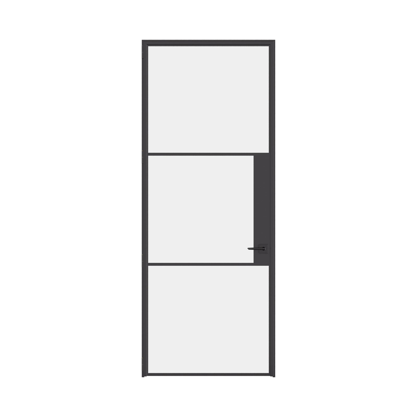 Air 4 single flat interior door in solid steel with slim frame and modern styling