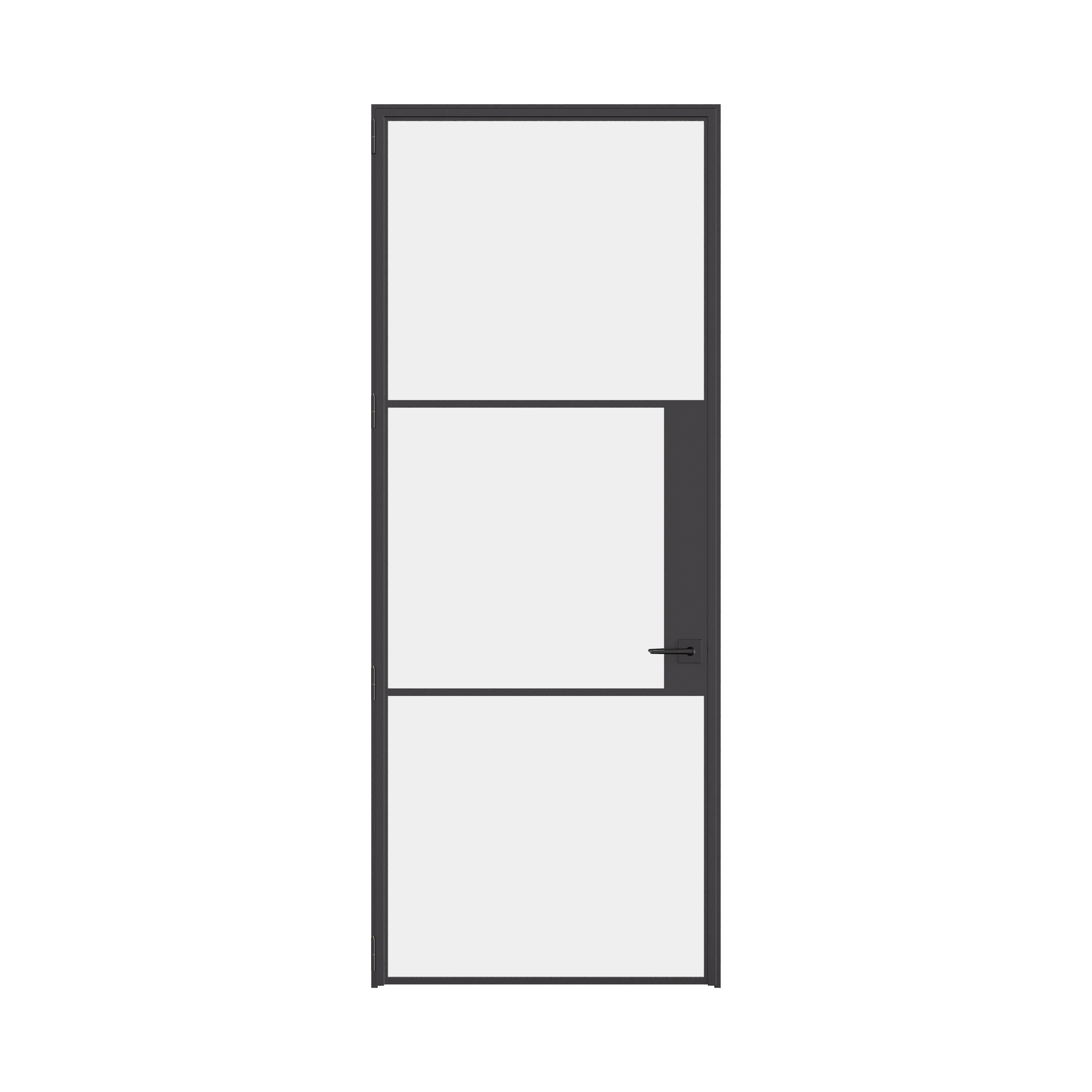 Air 4 single flat interior door in solid steel with slim frame and modern styling