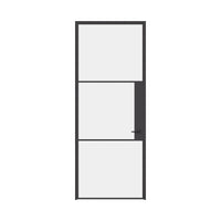 Air 4 single flat steel interior door with slim frame and clear glass