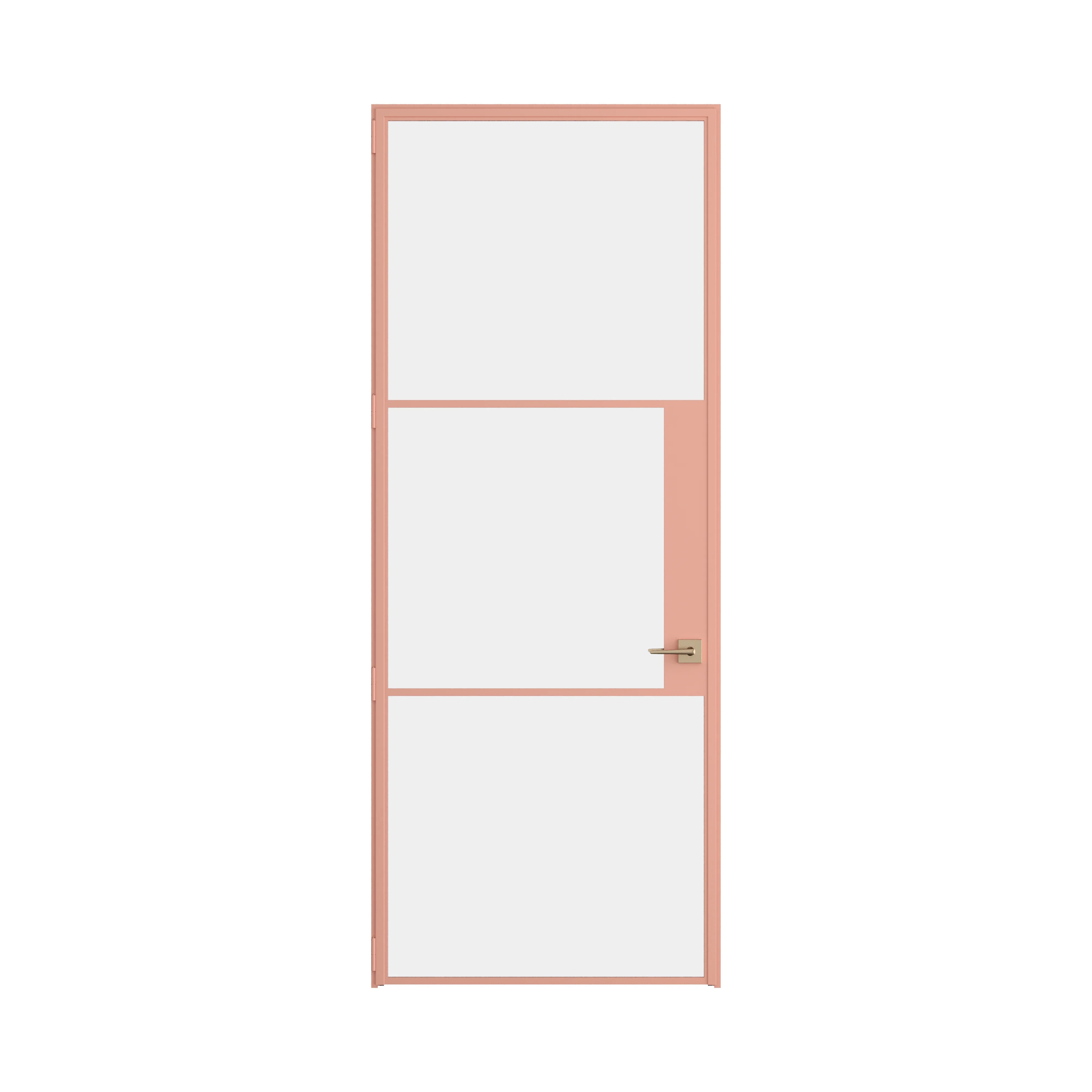 Air 4 architectural Sunset Pink steel door with tempered glass