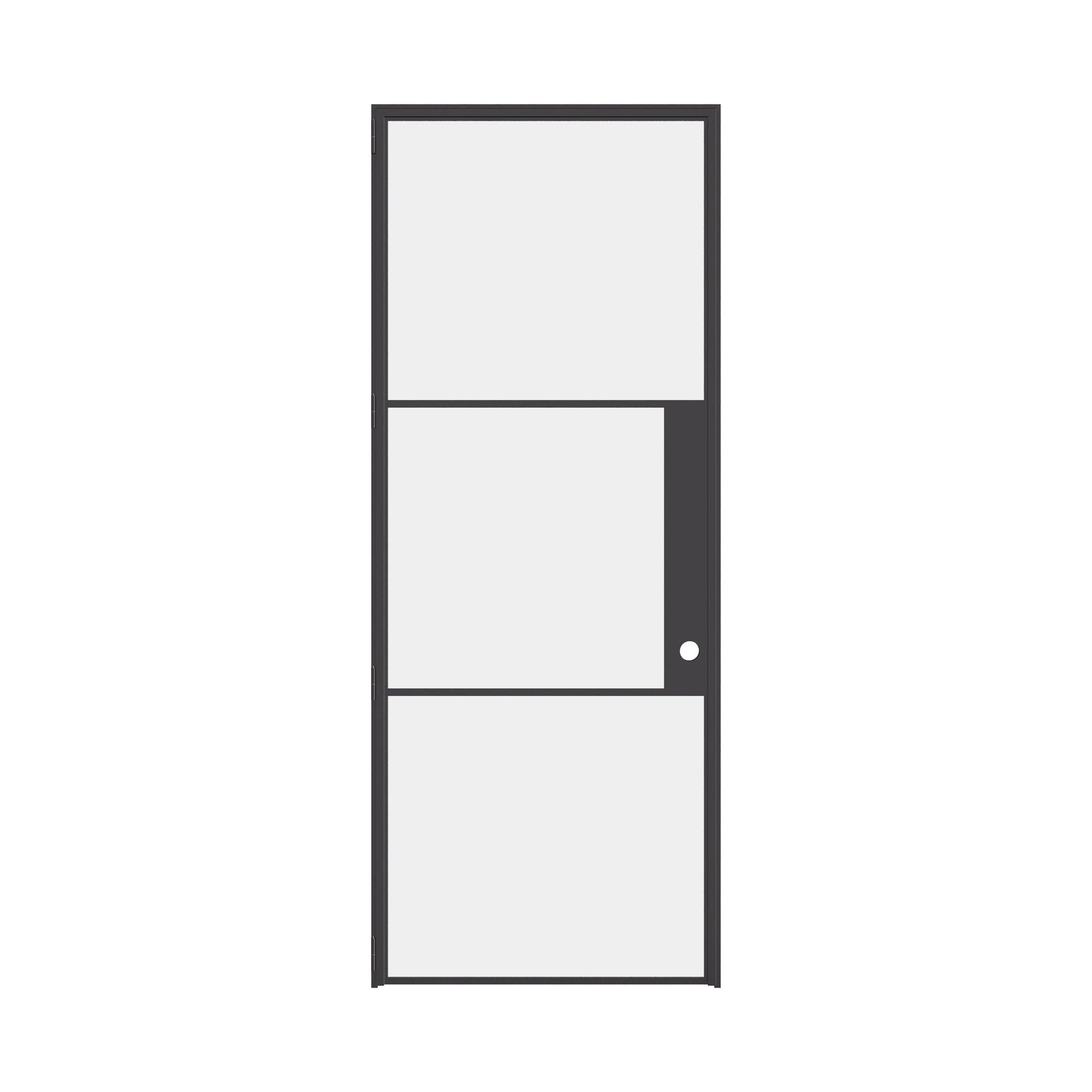 Air 4 single flat prehung steel door with strong frame and refined proportions