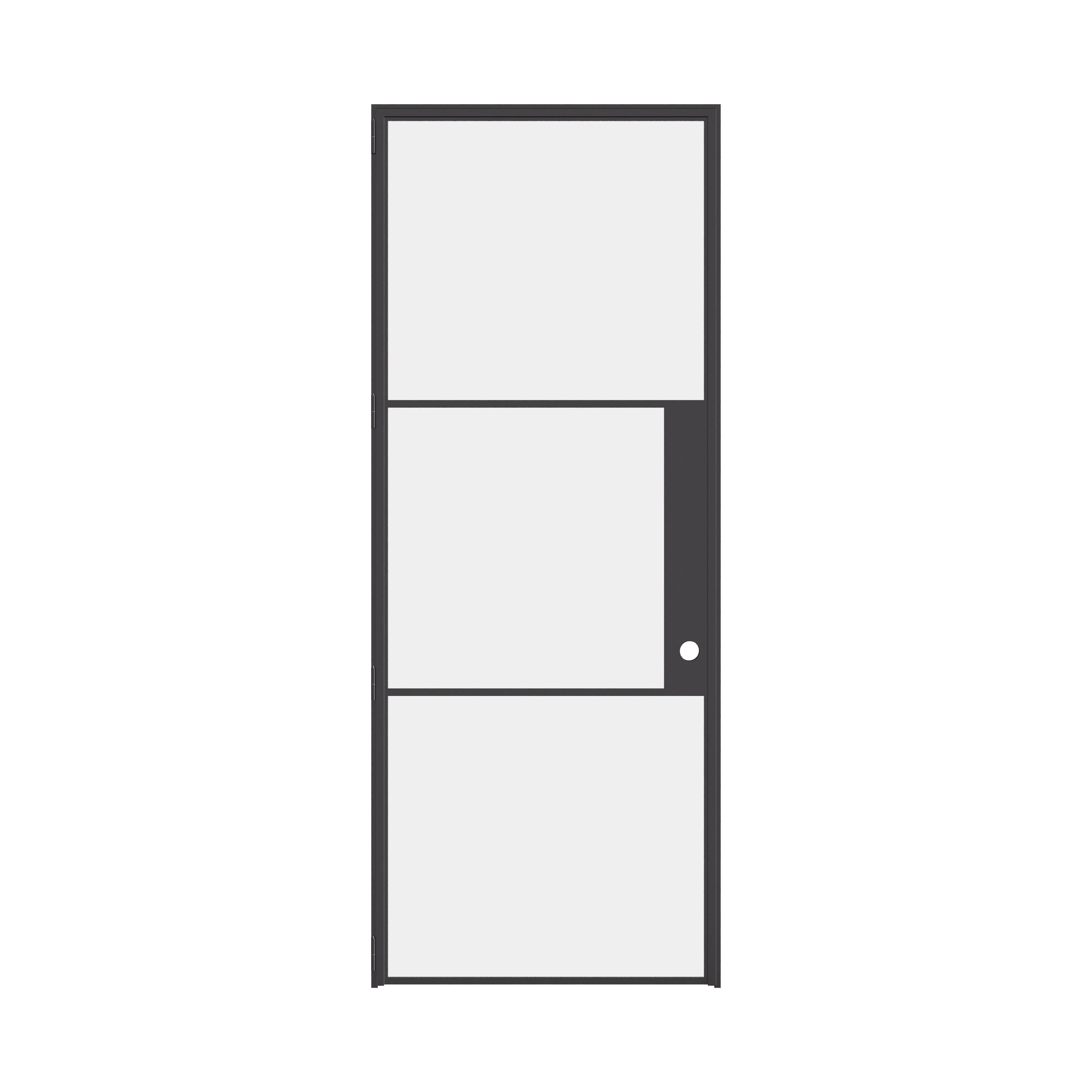 Air 4 single flat prehung steel door with strong frame and refined proportions