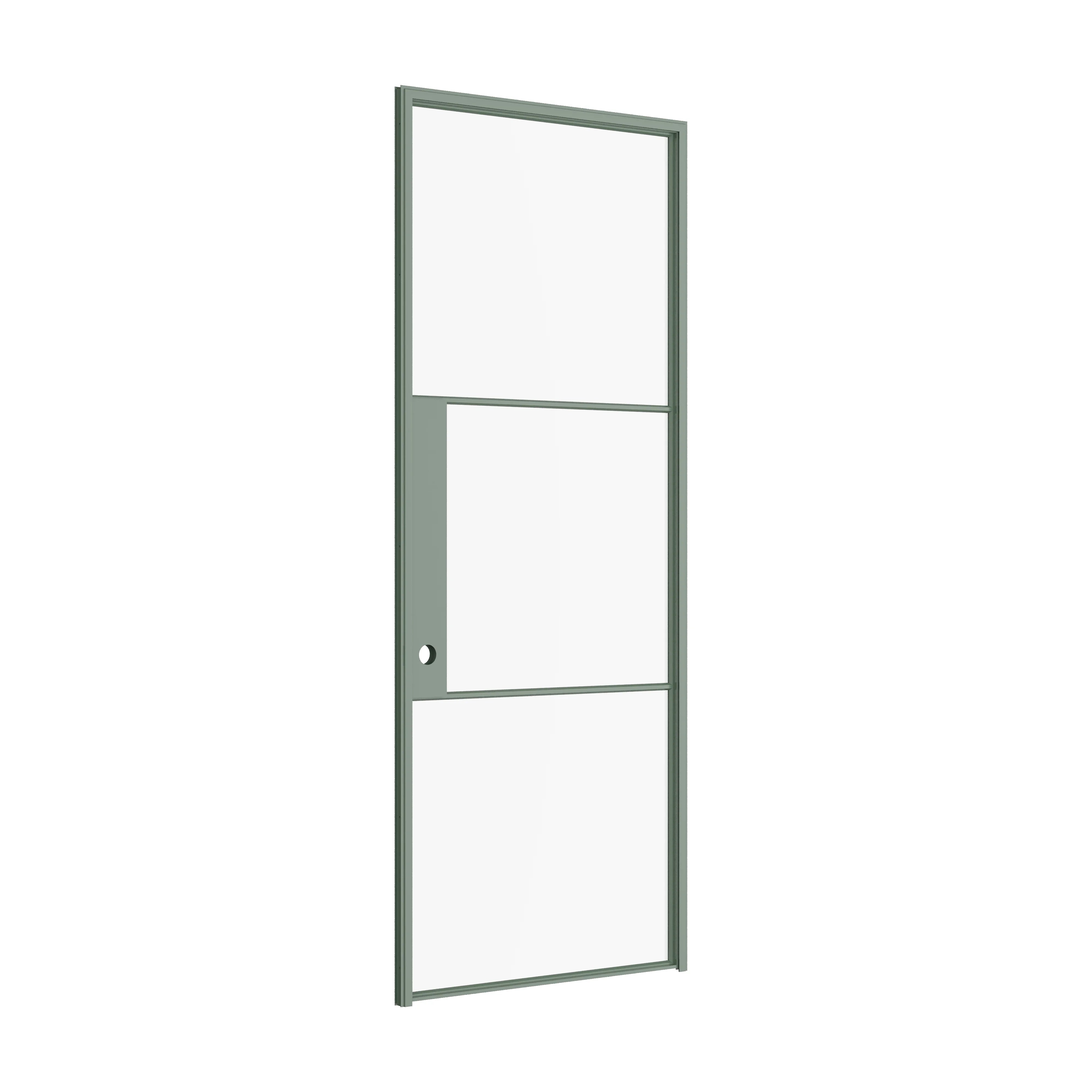 Air 4 single flat interior door in Angeles Green with tempered glass