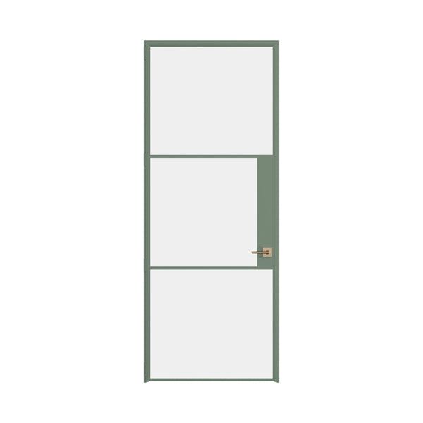 Air 4 single flat door in Angeles Green steel with slim frame