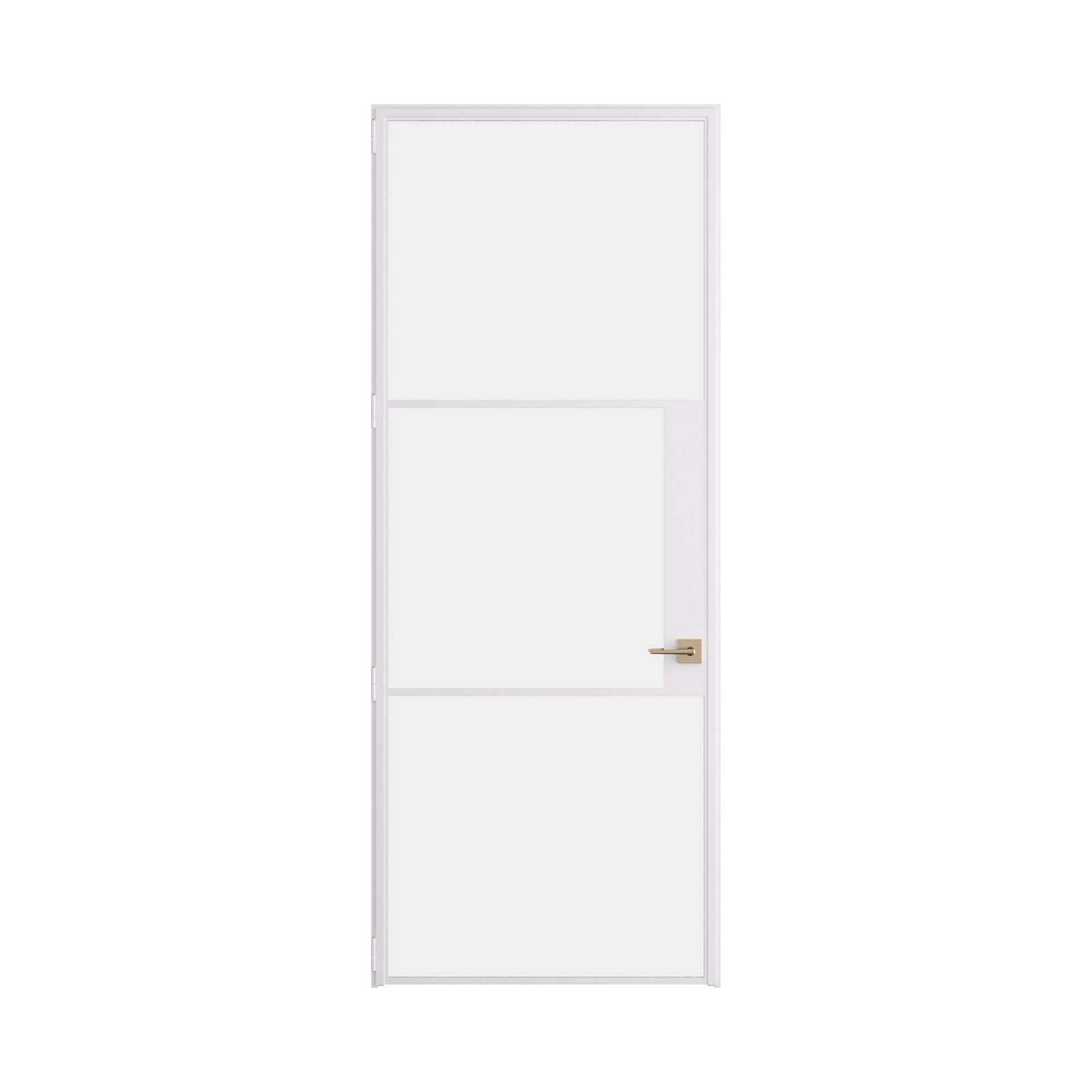 Air 4 single flat steel door in white finish with narrow profile