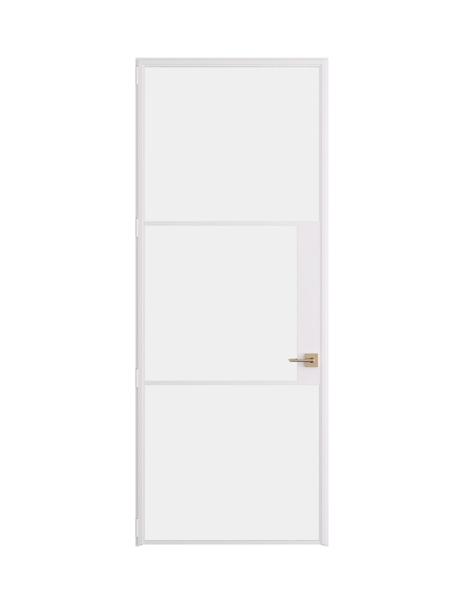 Air 4 single flat steel door in white finish with narrow profile