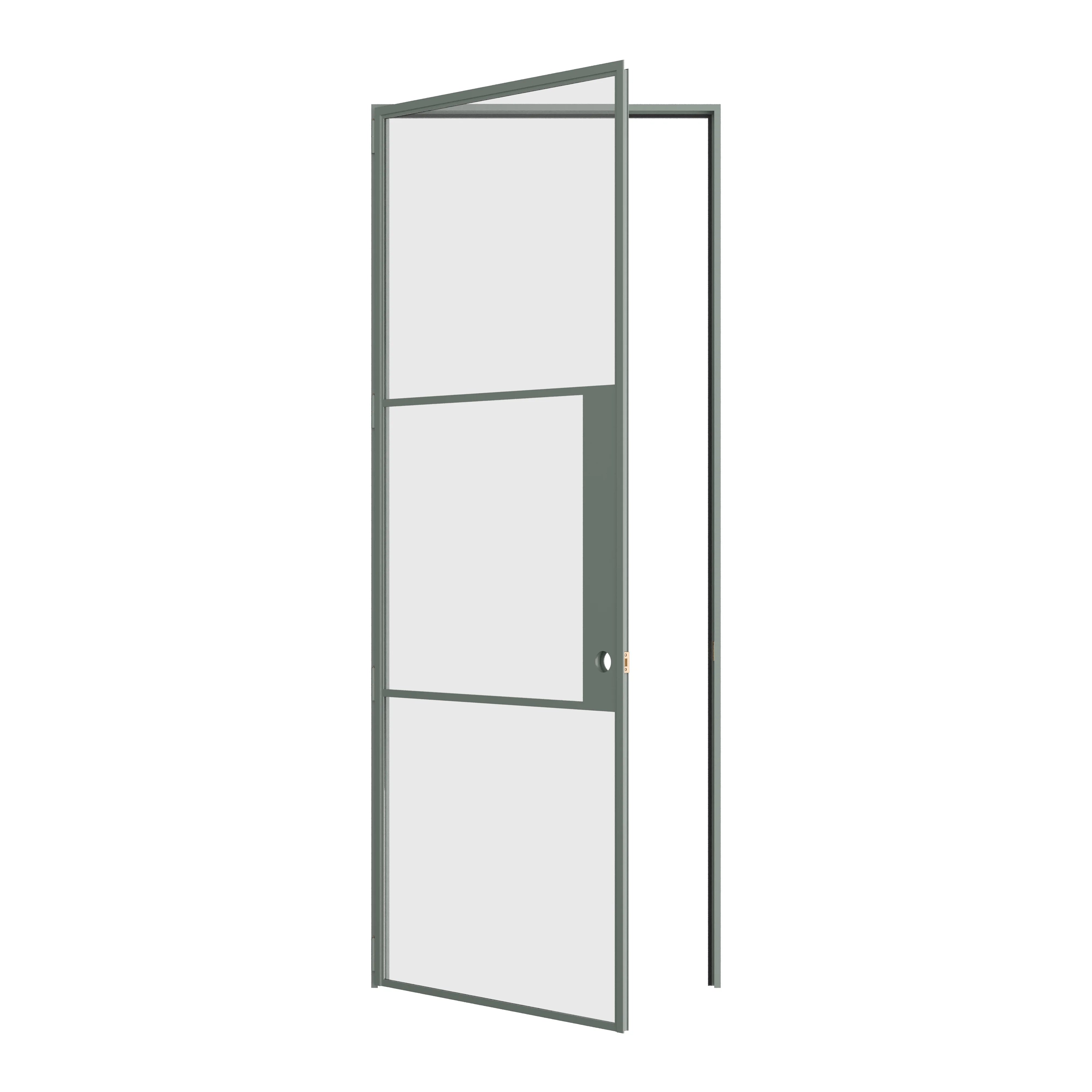 Air 4 flat top single door in mint OTTOSTUMM steel finish with tempered glass panels