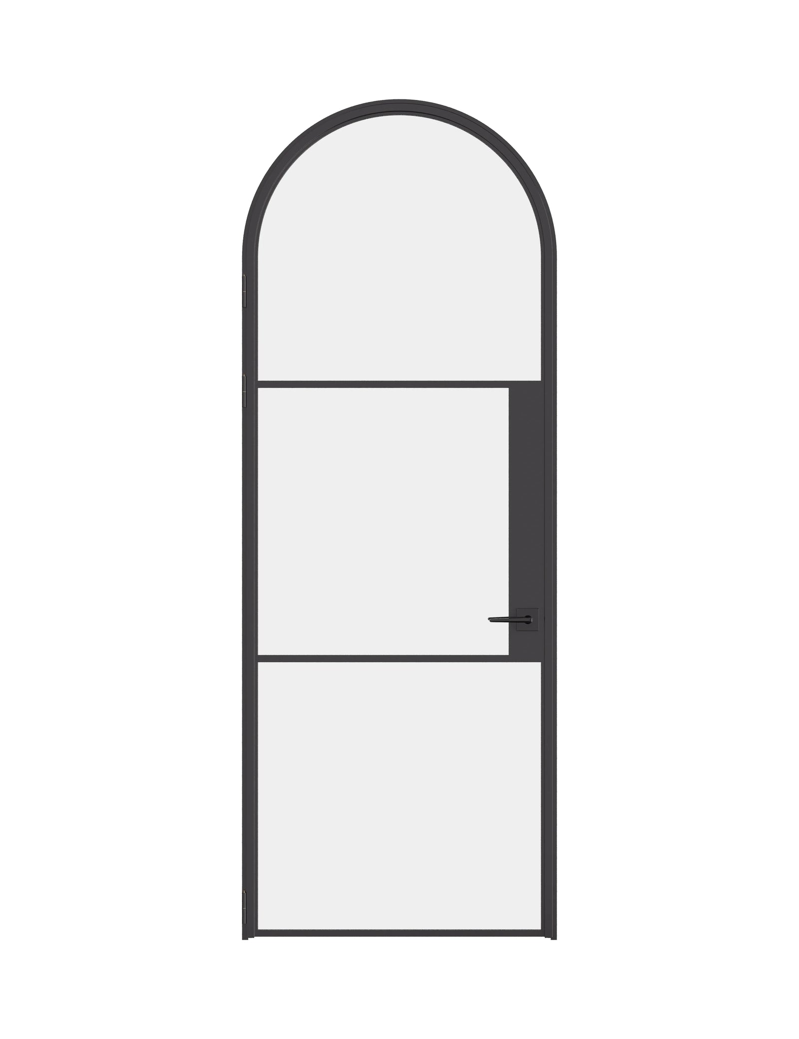 Air 4 single full arch steel door with dramatic curved top and slim sightlines
