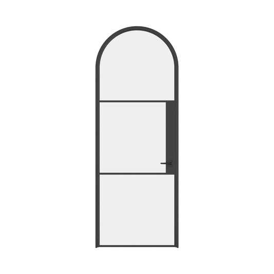 Air 4 single full arch steel door with narrow sightlines and glass panels