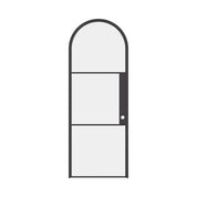 Air 4 curved full arch steel door with minimalist grid design