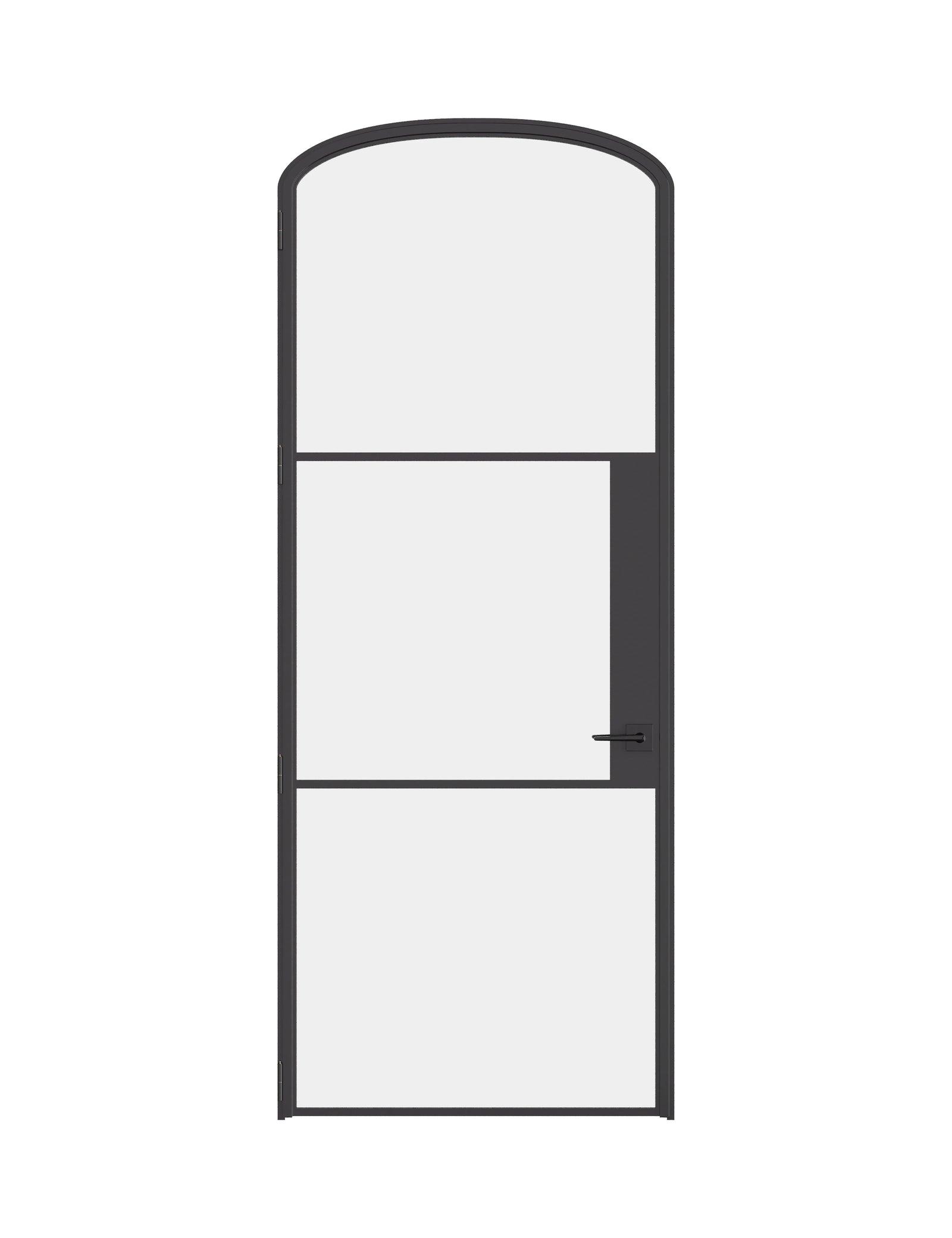 Air 4 single mini arch steel door with curved top and narrow frame profile