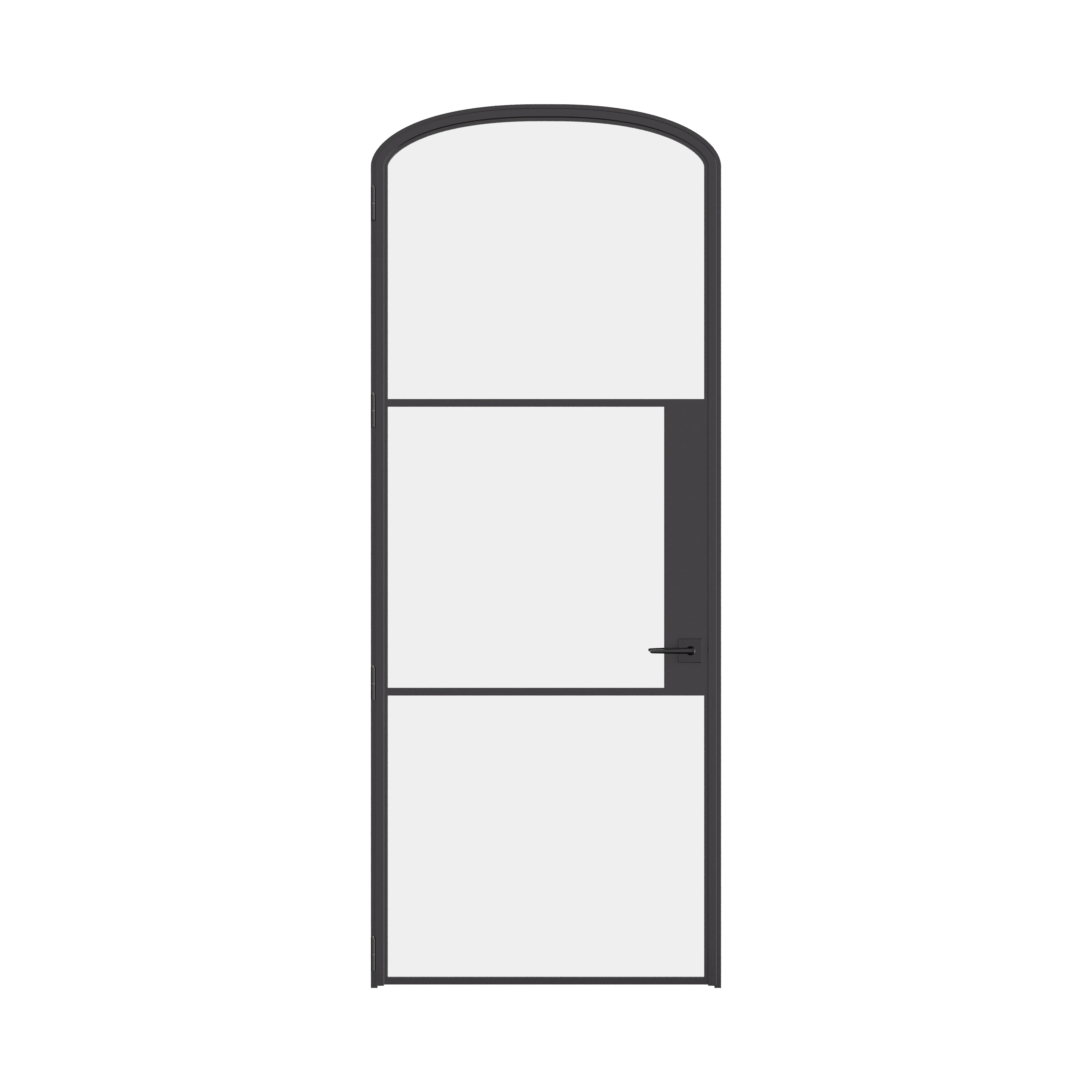 Air 4 single mini arch steel door with curved top and narrow frame profile