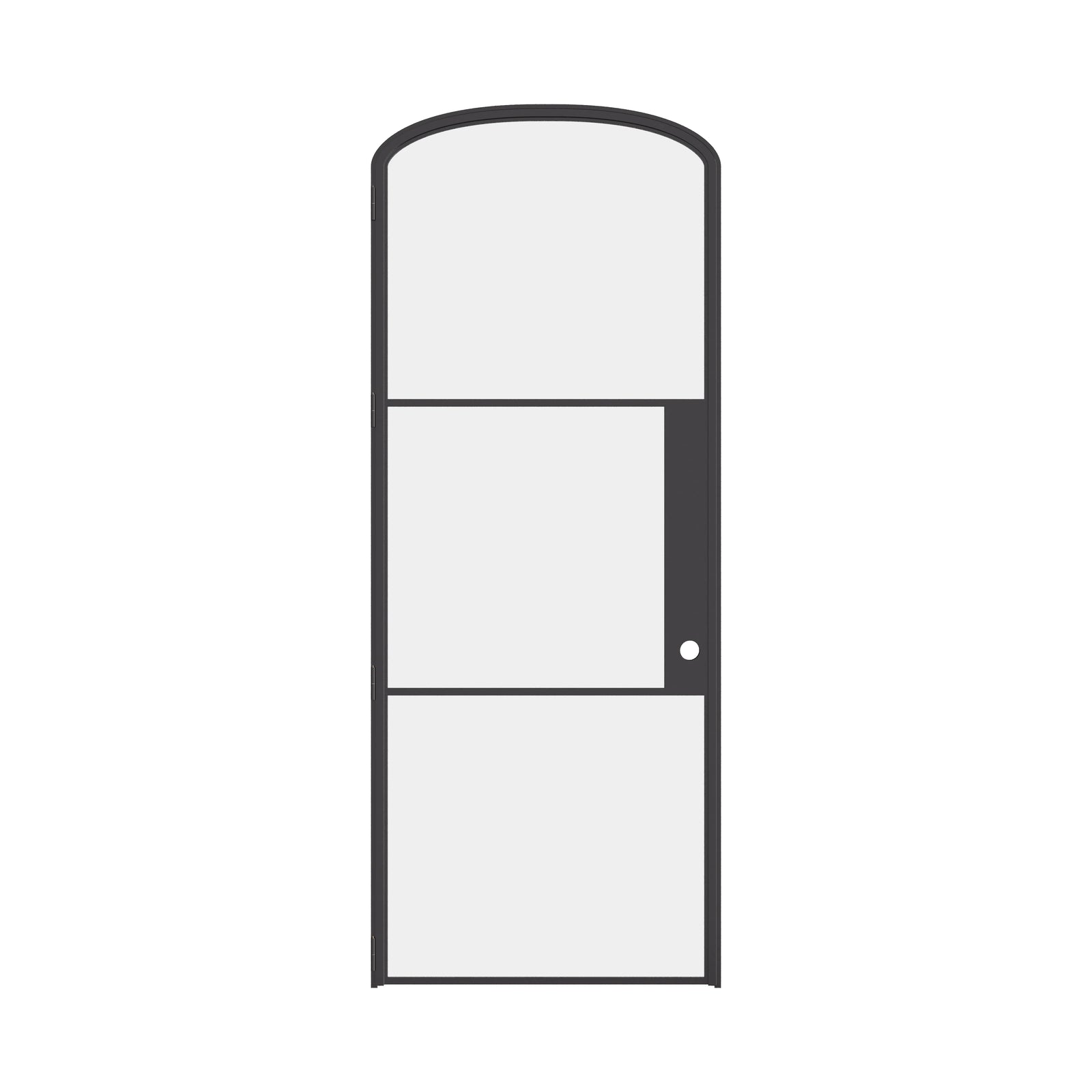 Air 4 mini arch architectural steel door with slim muntins and clean lines
