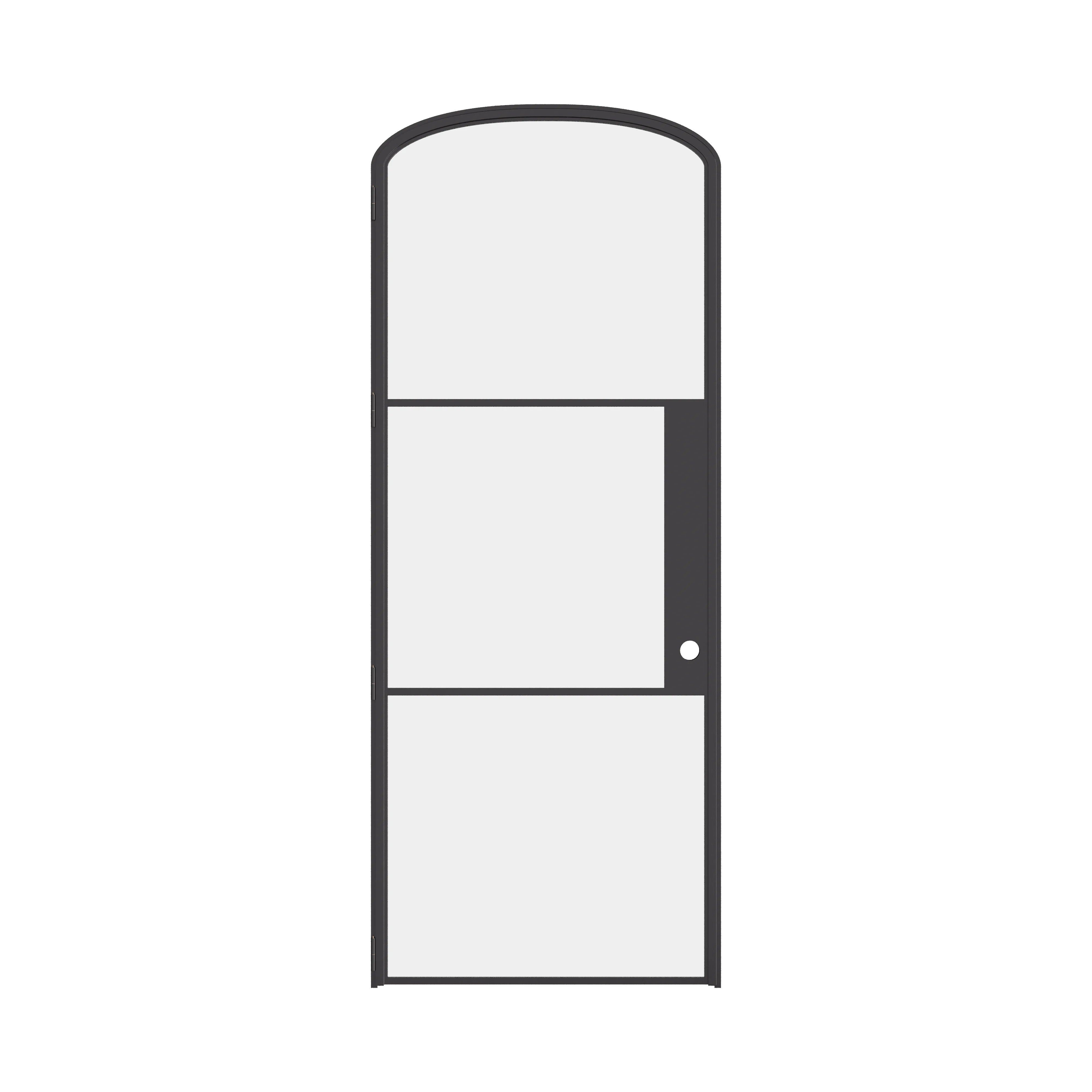 Air 4 mini arch architectural steel door with slim muntins and clean lines