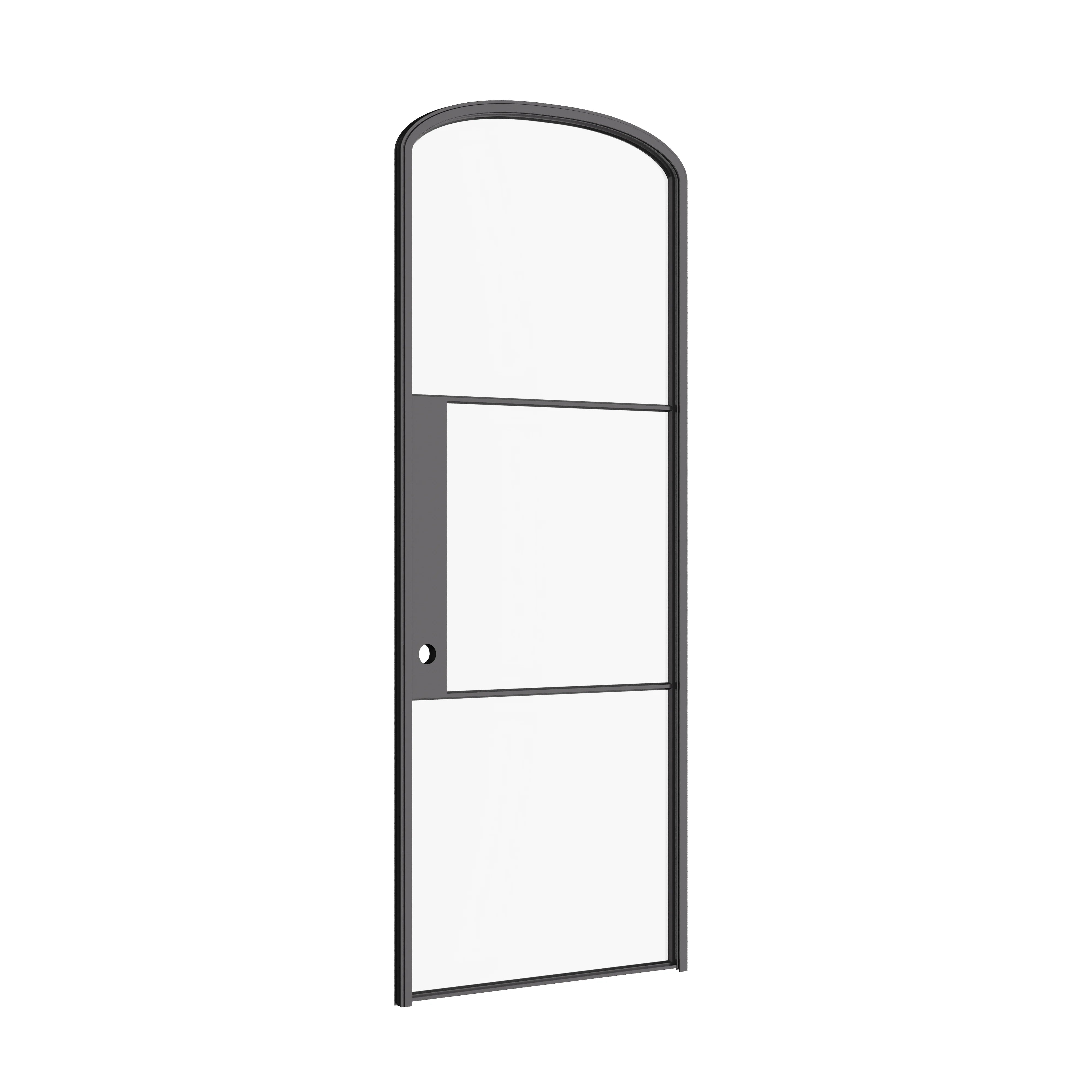 Air 4 single door with subtle arch top and sleek black OTTOSTUMM steel construction