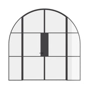 Air 4 double full arch doors with sidelights in solid steel frame system