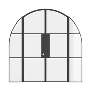 Air 4 arched double doors with side windows and narrow mullions