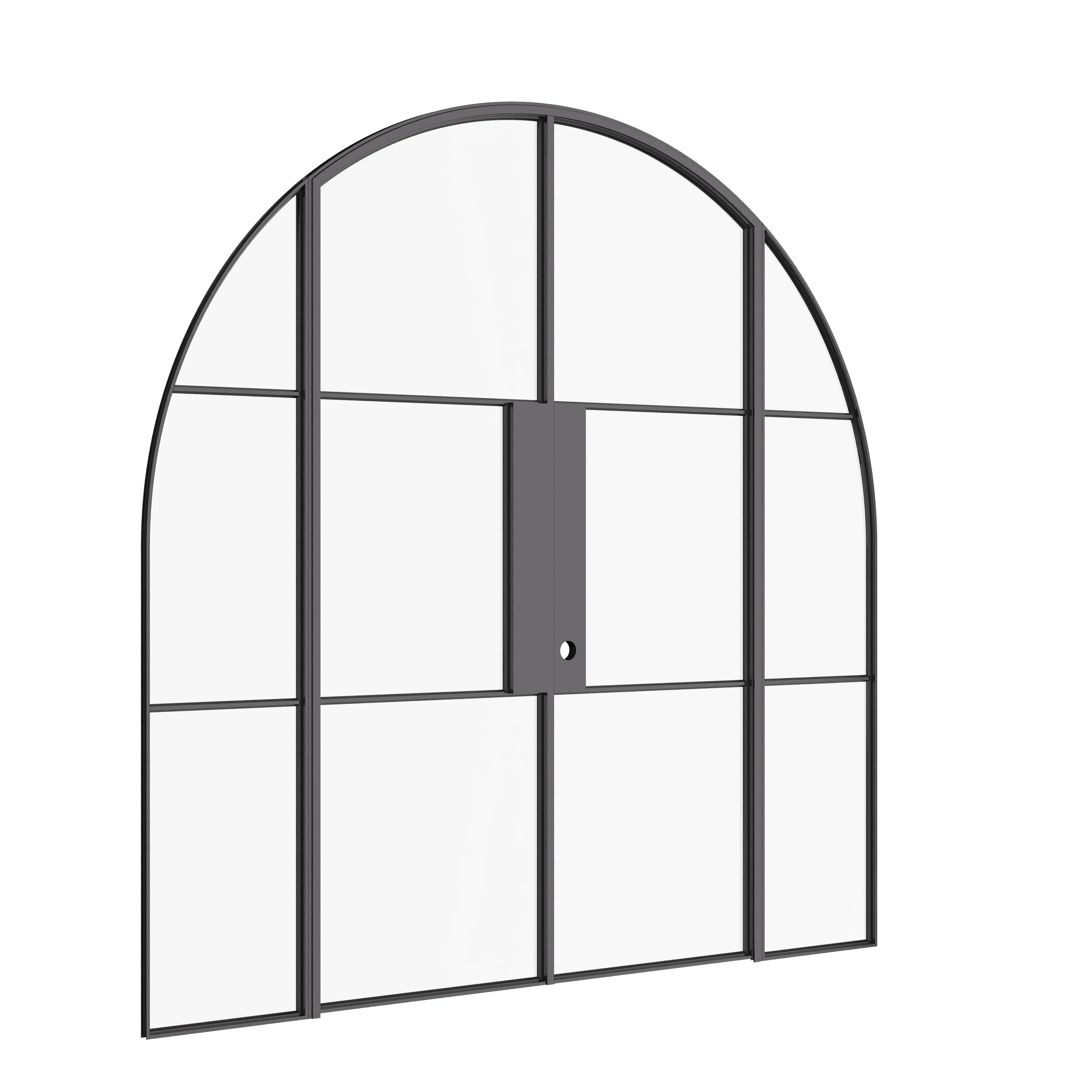 Air 4 curved top double door set with sidelites in architectural steel