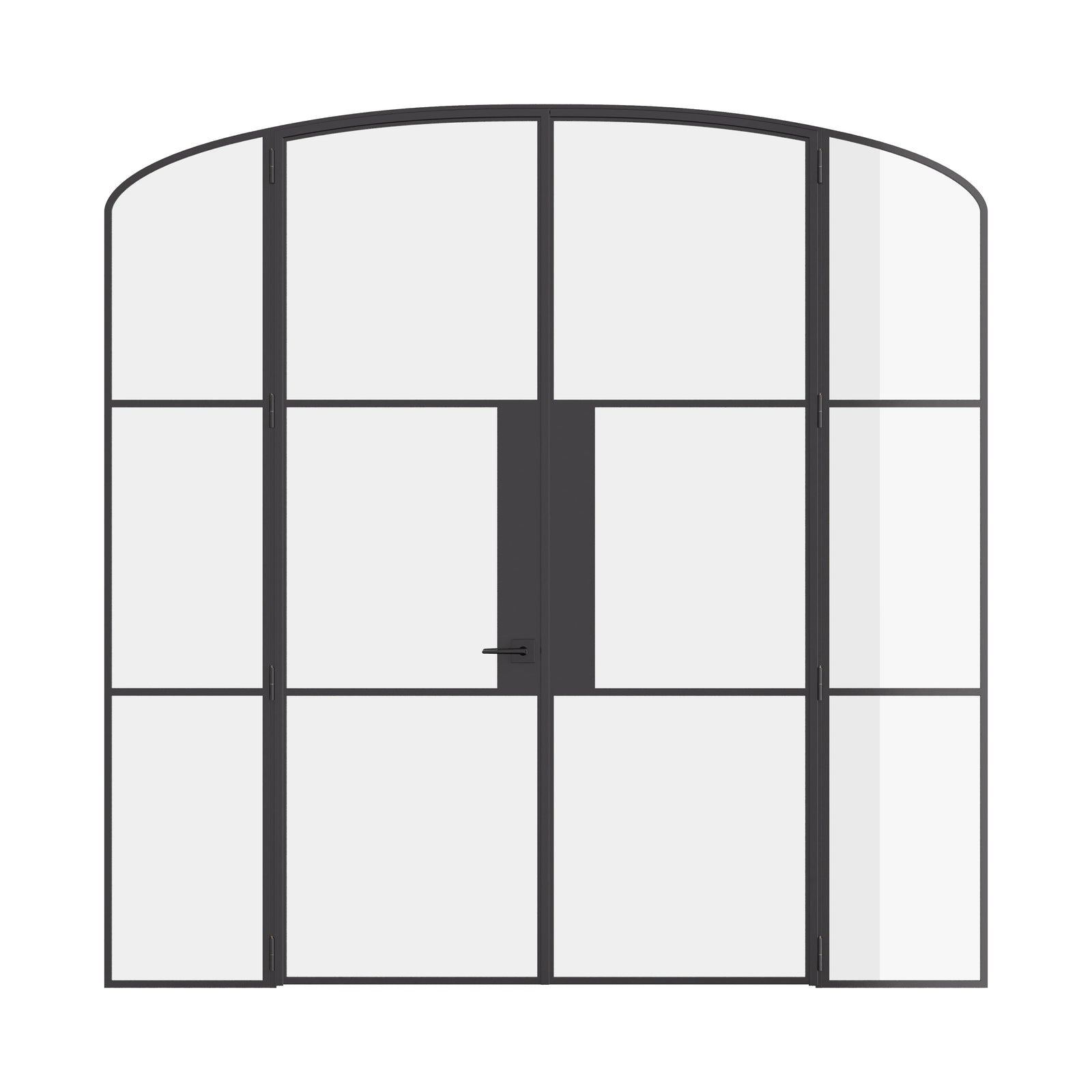 Air 4 double mini arch doors with sidelights in solid steel and clean lines