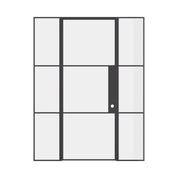 Air 4 narrow profile steel door with sidelights and clear tempered glass