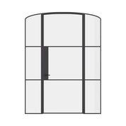 Air 4 single mini arch door with sidelights in slim steel profile