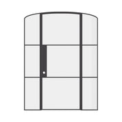 Air 4 single mini arch door with sidelights in sleek black steel design