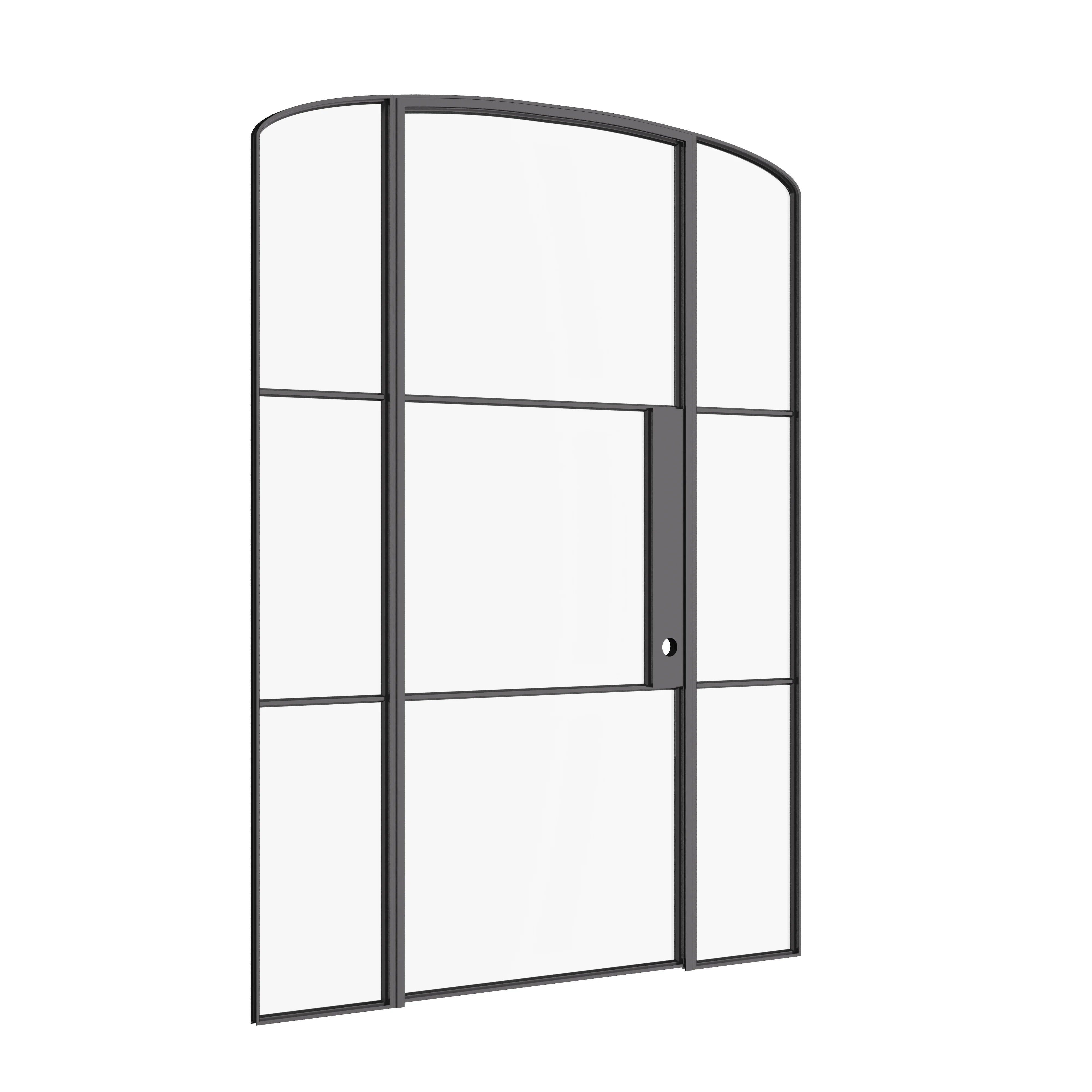 Air 4 curved top single door with sidelites in durable steel frame