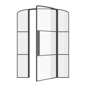 Air 4 single mini arch interior door with flanking glass panels