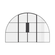Air 4 wide double full arch doors with sidelights in solid steel frame