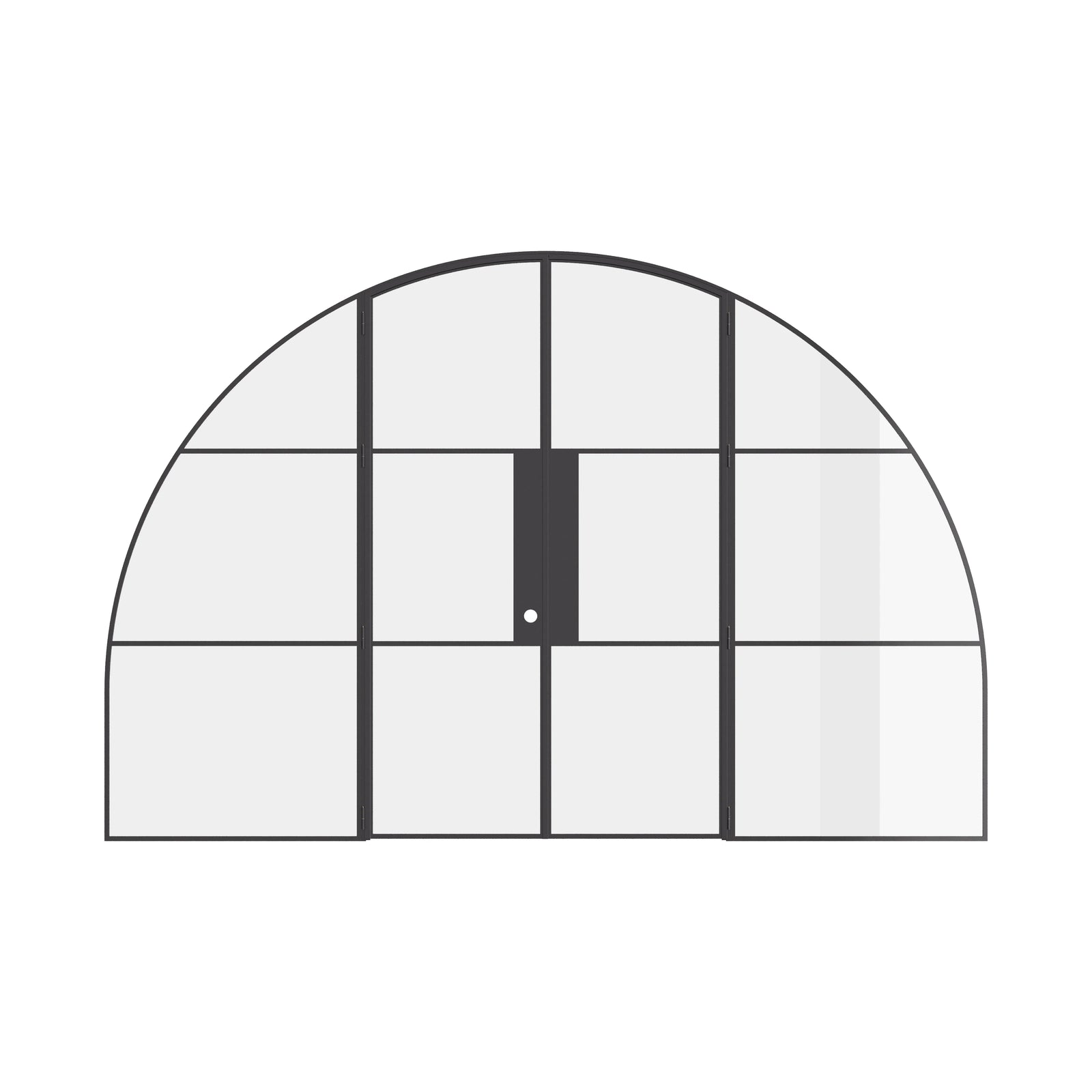 Air 4 wide curved top double doors with tempered glass panes