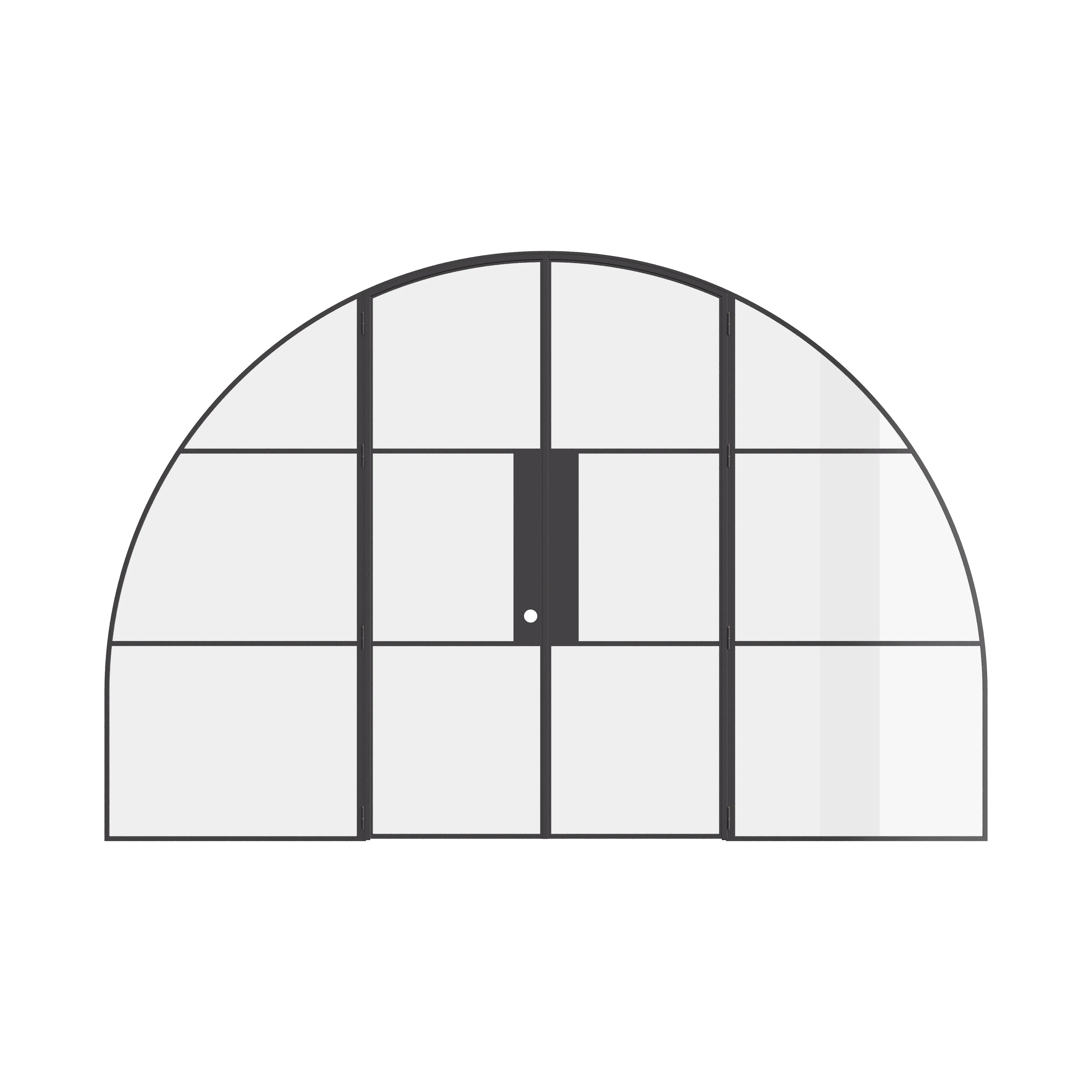 Air 4 wide curved top double doors with tempered glass panes