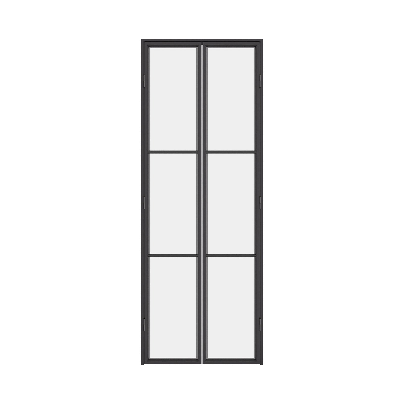 Air 4 double flat interior steel pantry doors with slim black frame