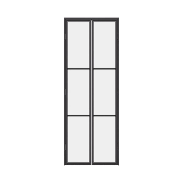 Air 4 double flat interior steel pantry doors with slim black frame