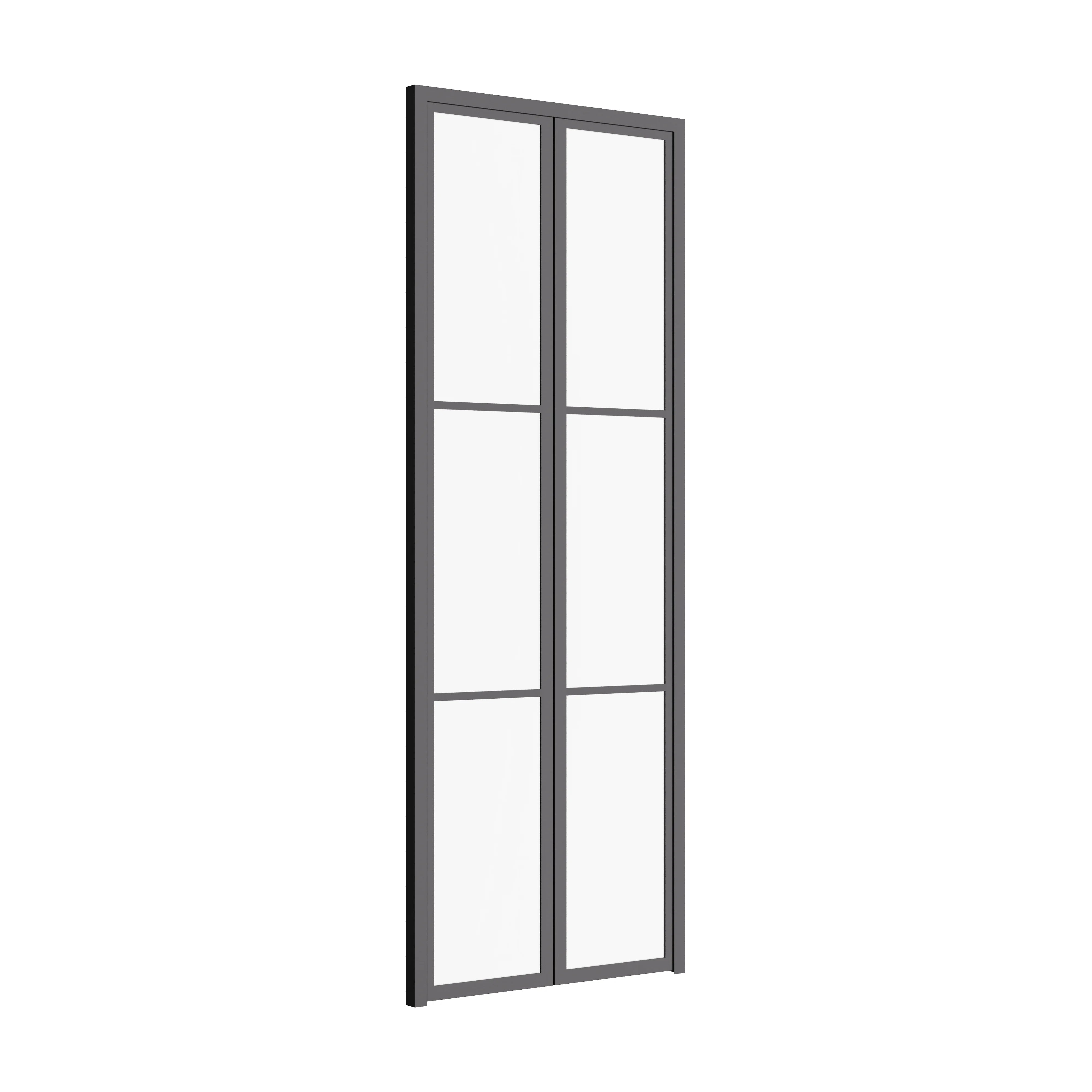 Air 4 double flat pantry doors in architectural steel with sleek lines