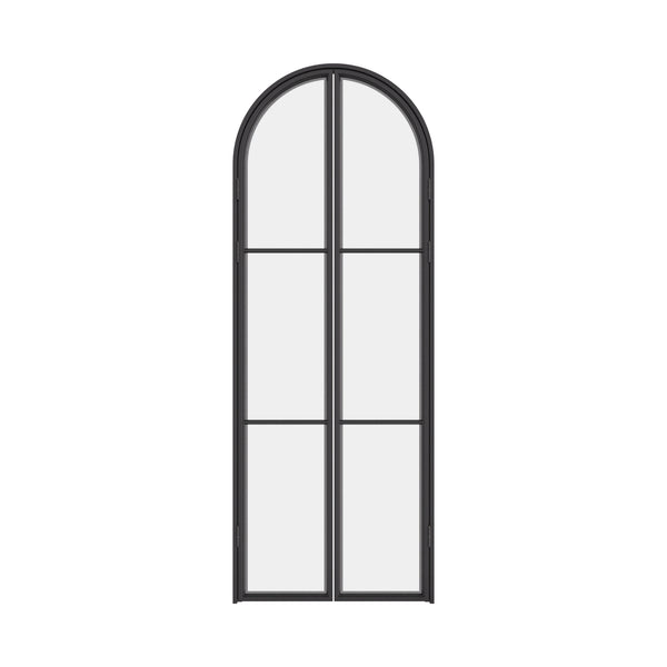 Air 4 double full arch steel pantry doors, galvanized mixed metal and automotive paint