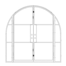 Load image into Gallery viewer, Diagram of PINKYS Air 4 w/ Sidelights Double Full Arch steel door