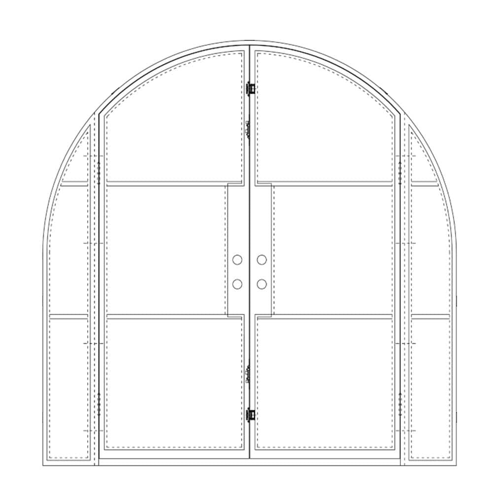 Diagram of PINKYS Air 4 w/ Sidelights Double Full Arch steel door