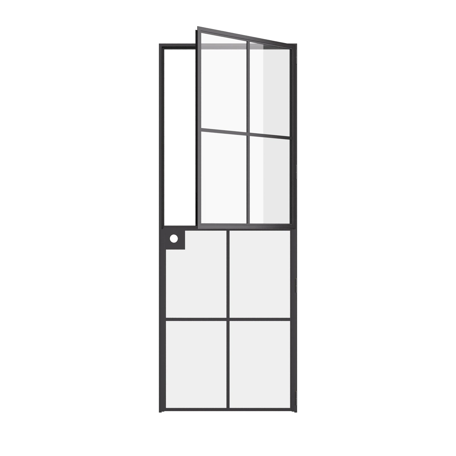 Air 5 Dutch interior single flat hot-rolled steel door, modular design with glass panel