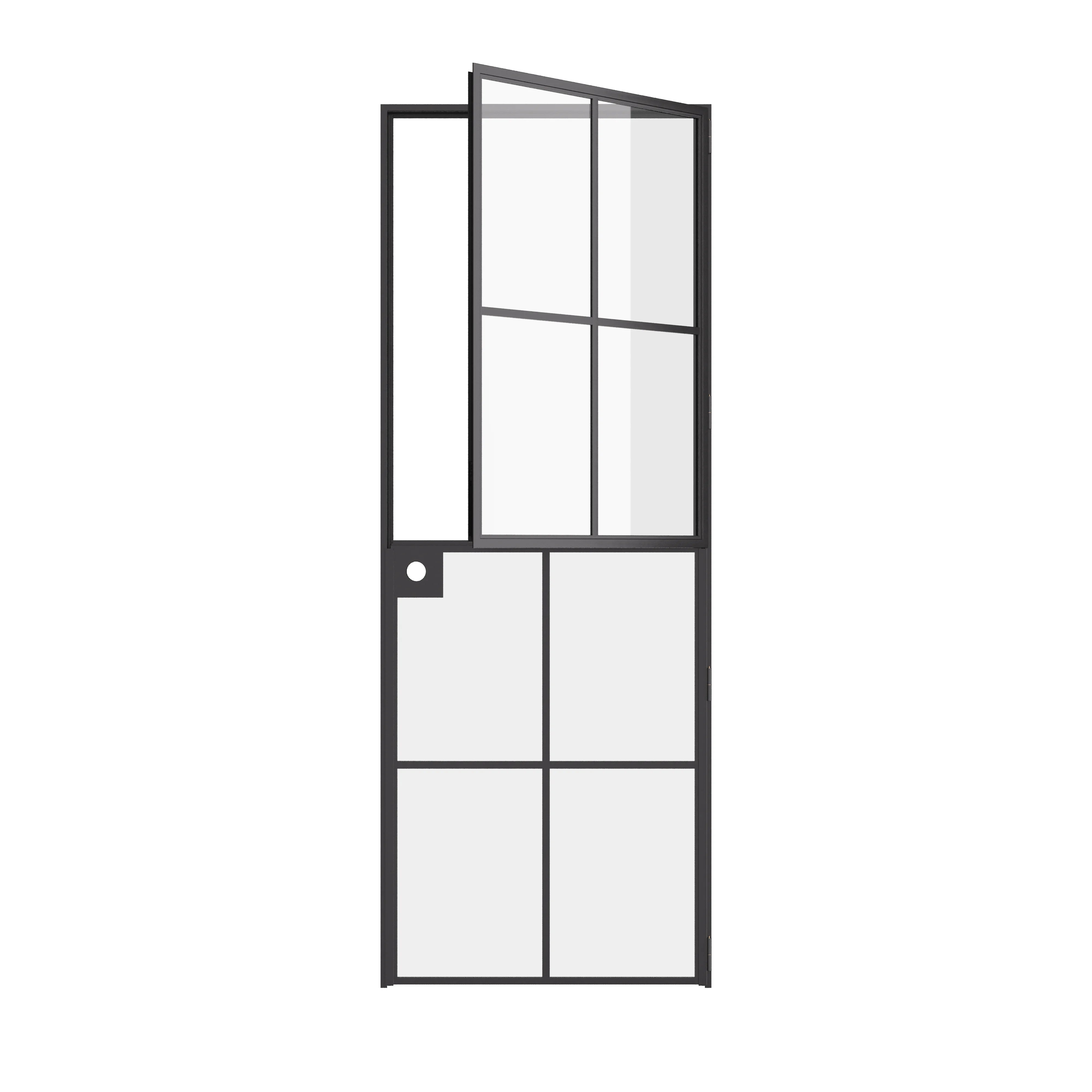 Air 5 Dutch interior single flat hot-rolled steel door, modular design with glass panel
