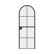 Air 5 Dutch single full arch interior door crafted from solid steel with black finish and removable threshold