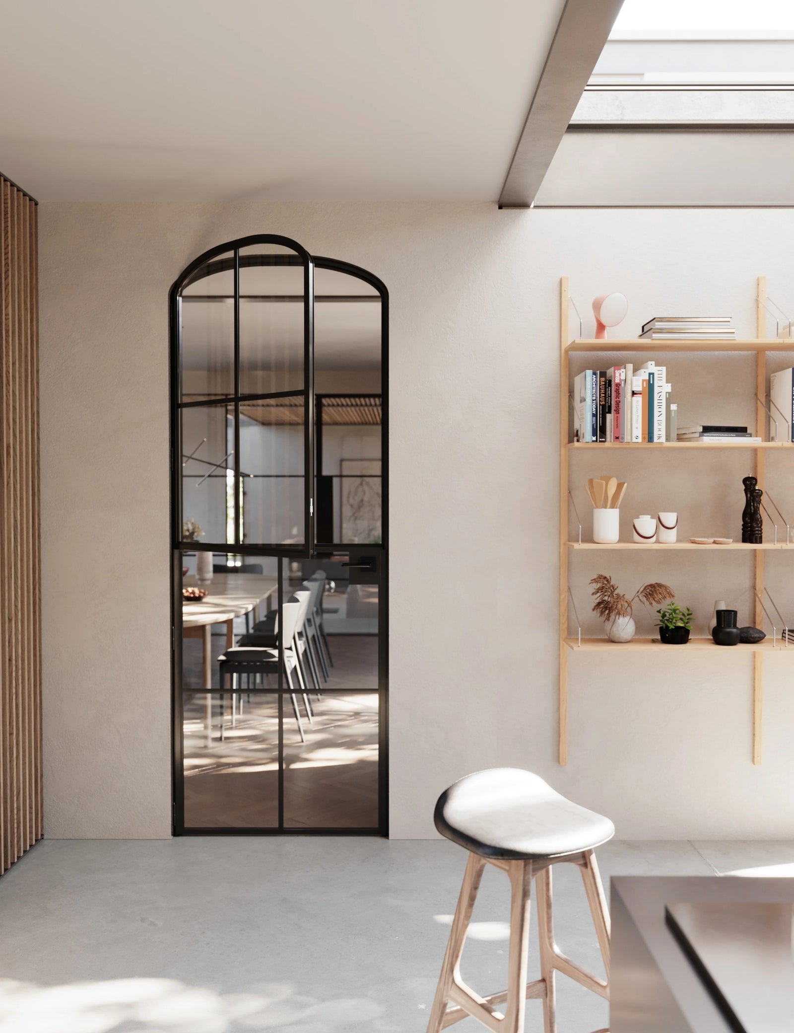 Air 5 Dutch mini arch single interior door made from Ottostumm steel, front elevation